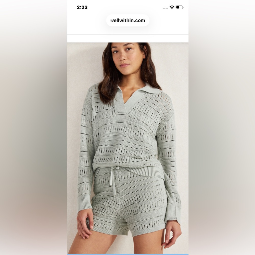 Haven Well Within Organic Stitch Johnny Collar Sweater With Matching Shorts